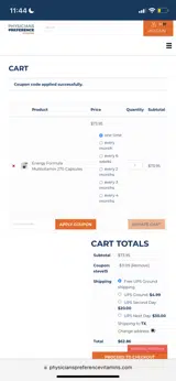 STEVE15 coupon verification screenshot