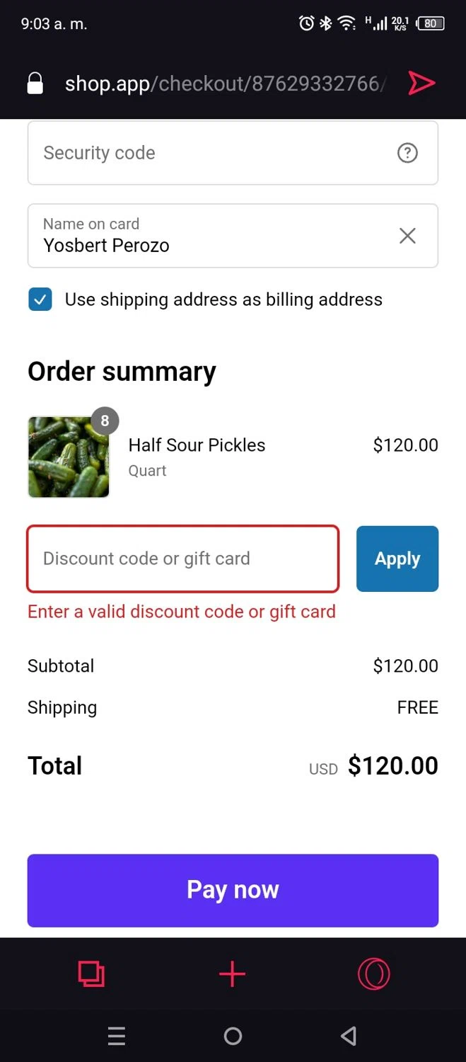 The Pickle Guys discount code screenshot showing code BLACKFRIDAY15 applied at The Pickle Guys checkout page. Uploaded by SimplyCodes community member CoinSaver6395 on Dec 27, 2024