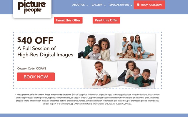 Picture People checkout page showing Picture People coupon code box | Screenshot taken by SimplyCodes community member on Jun 22, 2025