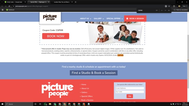 Picture People checkout page showing Picture People coupon code box | Screenshot taken by SimplyCodes community member on Oct 24, 2024