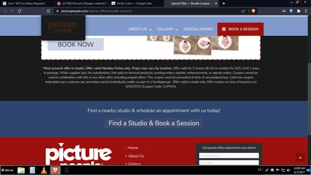 Picture People checkout page showing Picture People coupon code box | Screenshot taken by SimplyCodes community member on Jun 3, 2023
