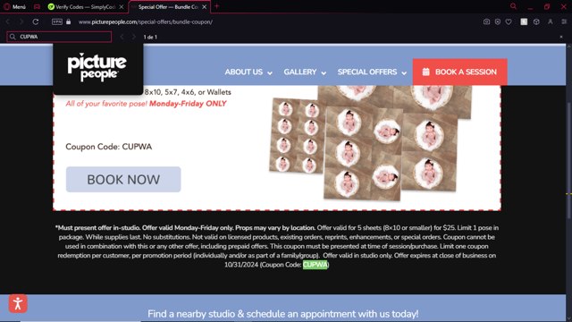 Picture People checkout page showing Picture People coupon code box | Screenshot taken by SimplyCodes community member on Nov 23, 2024