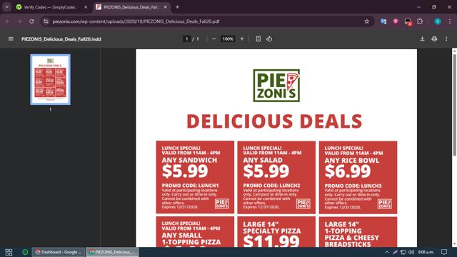 PieZoni's checkout page showing PieZoni's coupon code box | Screenshot taken by SimplyCodes community member on Jun 1, 2025