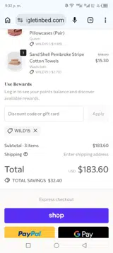 Piglet in Bed US coupon verification screenshot