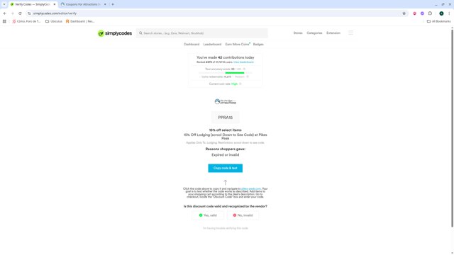 Pikes Peak checkout page showing Pikes Peak discount code box | Screenshot taken by SimplyCodes community member on Aug 25, 2025