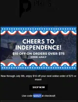 4JULY coupon verification screenshot