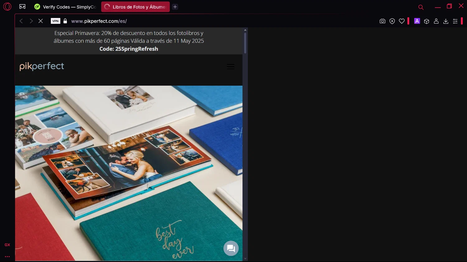 PikPerfect checkout page showing PikPerfect promo code box | Screenshot taken by SimplyCodes community member on Apr 5, 2025