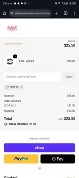 new15 coupon verification screenshot