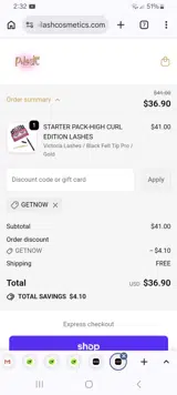 GETNOW coupon verification screenshot