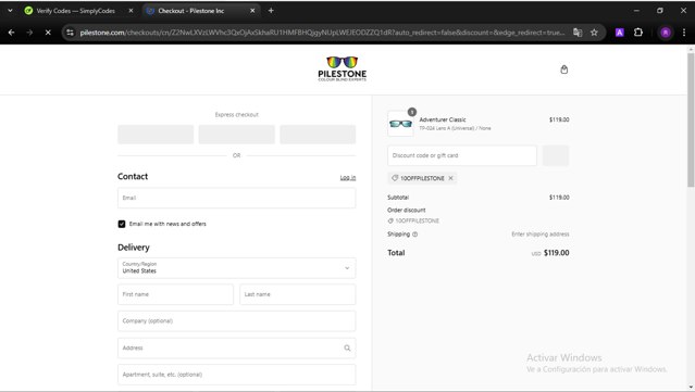 Pilestone checkout page showing Pilestone promo code box | Screenshot taken by SimplyCodes community member on Jan 19, 2025