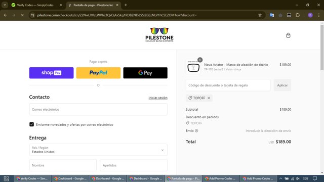 Pilestone checkout page showing Pilestone promo code box | Screenshot taken by SimplyCodes community member on Jan 9, 2025