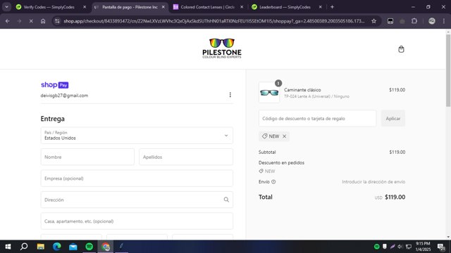 Pilestone checkout page showing Pilestone promo code box | Screenshot taken by SimplyCodes community member on Jan 4, 2025