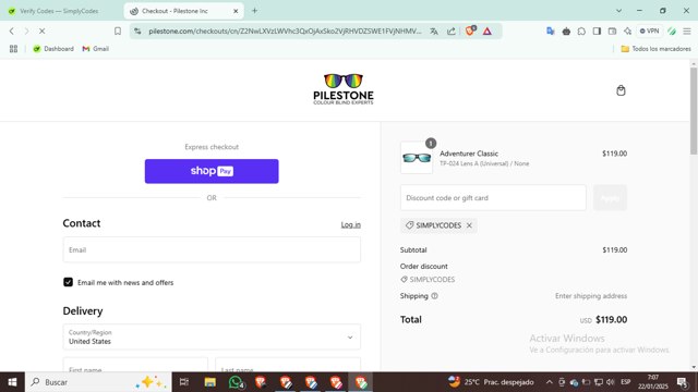 Pilestone checkout page showing Pilestone promo code box | Screenshot taken by SimplyCodes community member on Jan 22, 2025