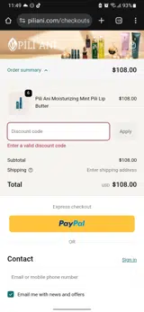 PiliAniACxKayla coupon verification screenshot