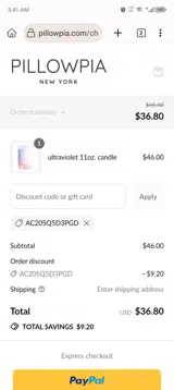 AC20SQ5D3PGD coupon verification screenshot
