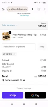 ADCNV coupon verification screenshot