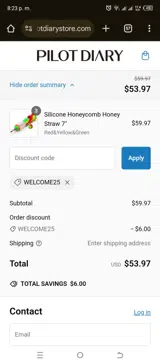 Pilot Diary coupon verification screenshot