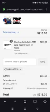 Pimp My Grill coupon verification screenshot