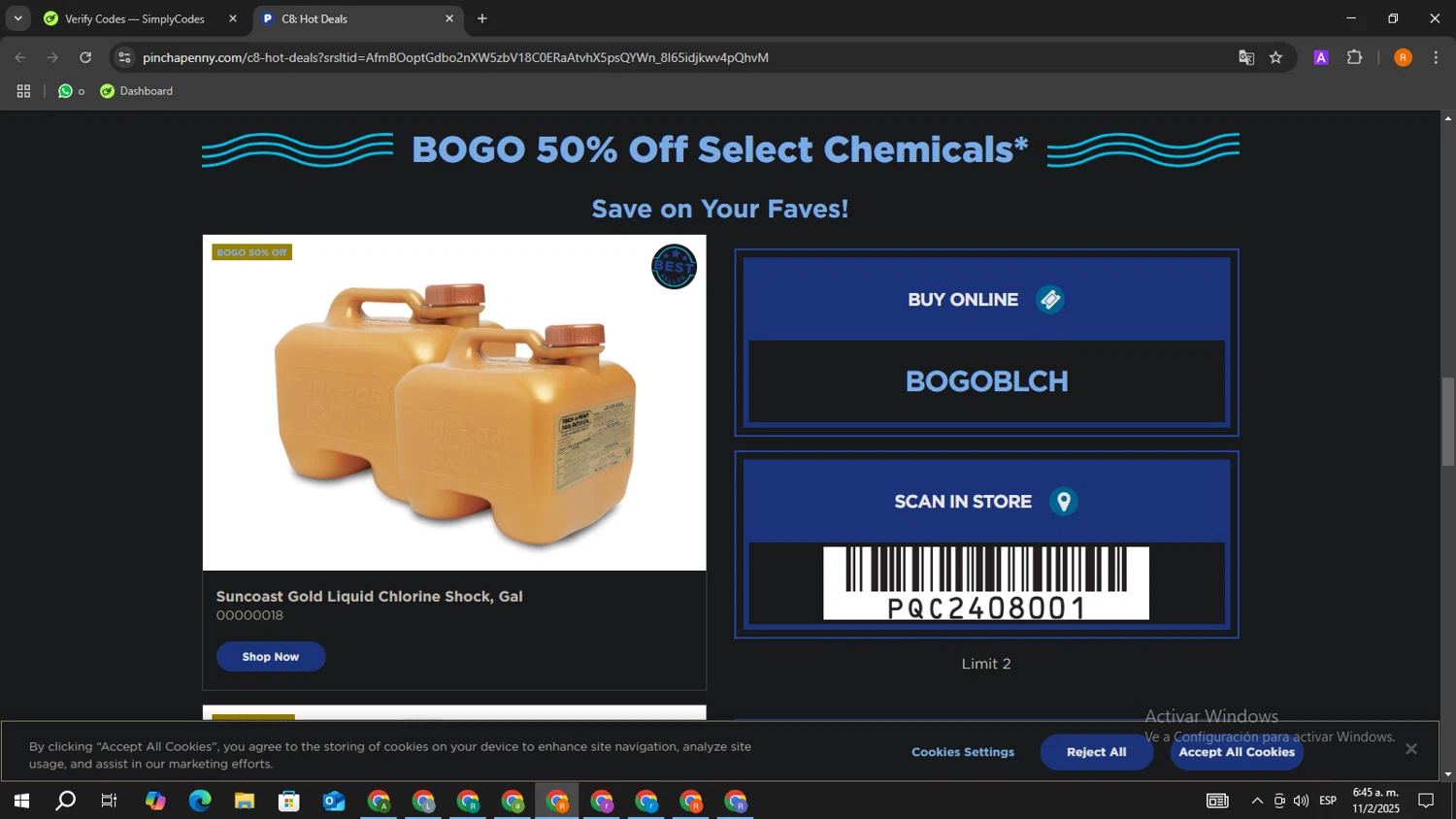 Pinch a Penny checkout page showing Pinch a Penny coupon code box | Screenshot taken by SimplyCodes community member on Feb 11, 2025