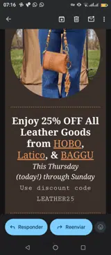 LEATHER25 coupon verification screenshot
