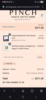 KEEV20 coupon verification screenshot