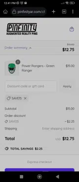 SAVE15 coupon verification screenshot