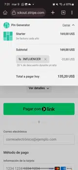 INFLUENCER coupon verification screenshot