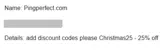 Christmas25 coupon verification screenshot