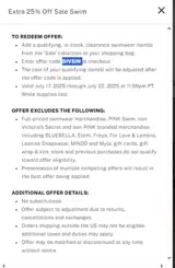 PINK by Victoria’s Secret coupon verification screenshot