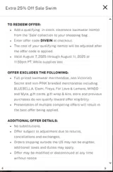 PINK by Victoria’s Secret coupon verification screenshot