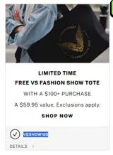 PINK by Victoria’s Secret coupon verification screenshot