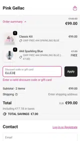 ELLE20 coupon verification screenshot
