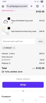 Brisket coupon verification screenshot