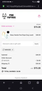 MAGGIE coupon verification screenshot