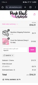 Save10 coupon verification screenshot