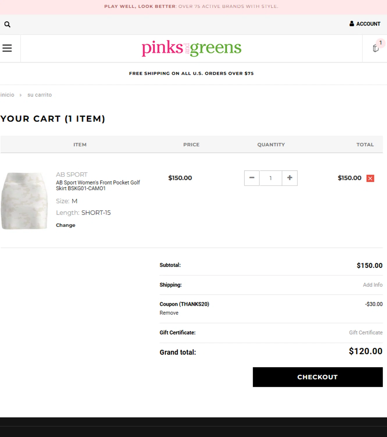 Pinks and Greens checkout page showing Pinks and Greens coupon code box | Screenshot taken by SimplyCodes community member on Dec 16, 2024