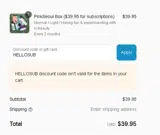 HELLOSUB coupon verification screenshot