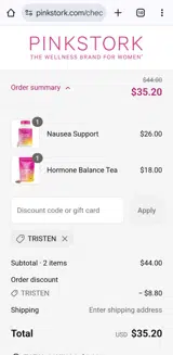 Tristen coupon verification screenshot