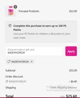 KASEYHOPE20 coupon verification screenshot