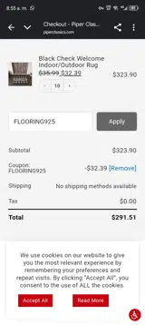 FLOORING925 coupon verification screenshot