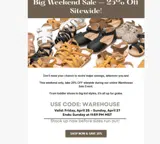 WAREHOUSE coupon verification screenshot