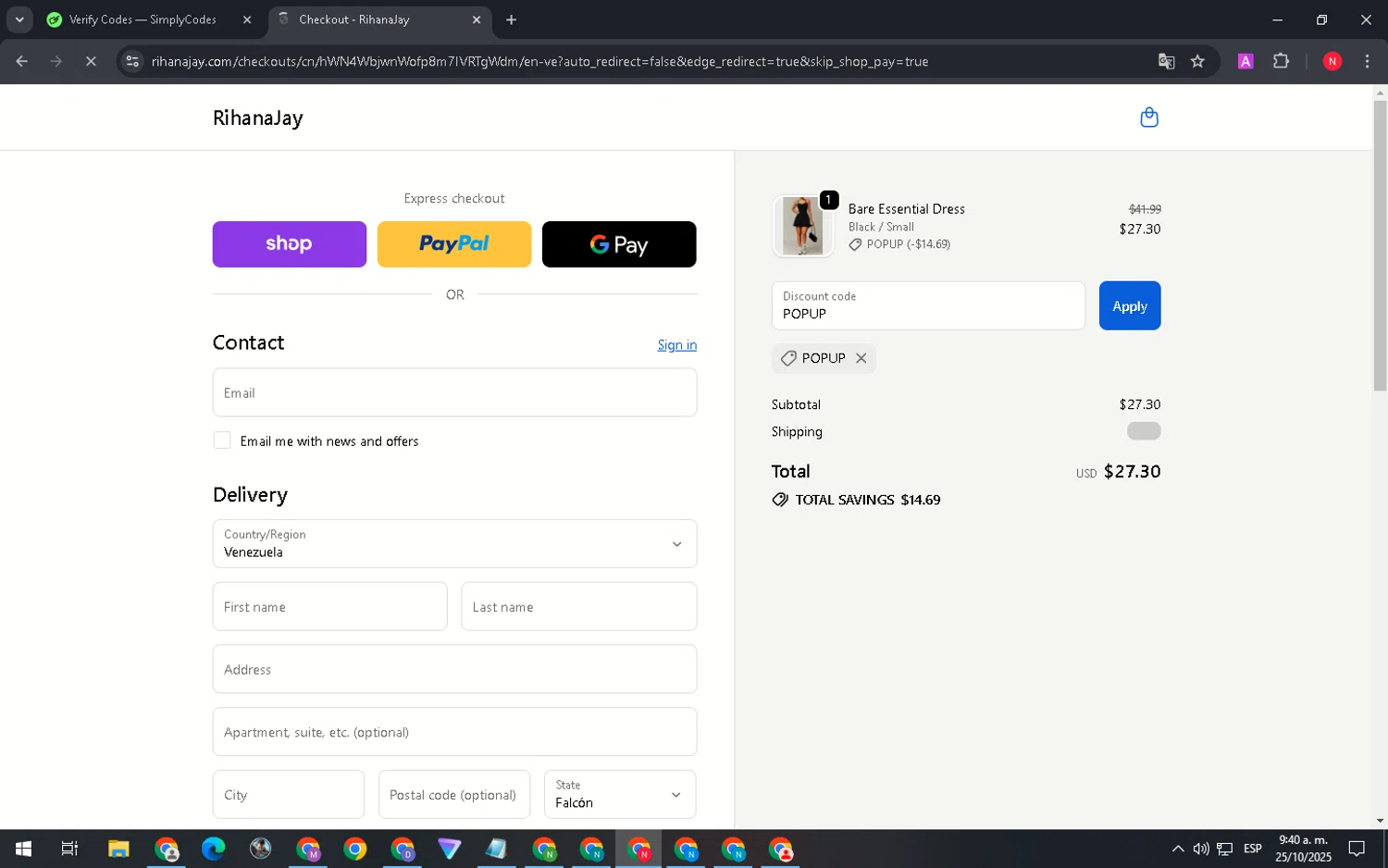 Pipette Baby promo code screenshot showing code ISABELLAAHILMA applied at Pipette Baby checkout page. Uploaded by SimplyCodes community member ScanNavigator5190 on Nov 16, 2025