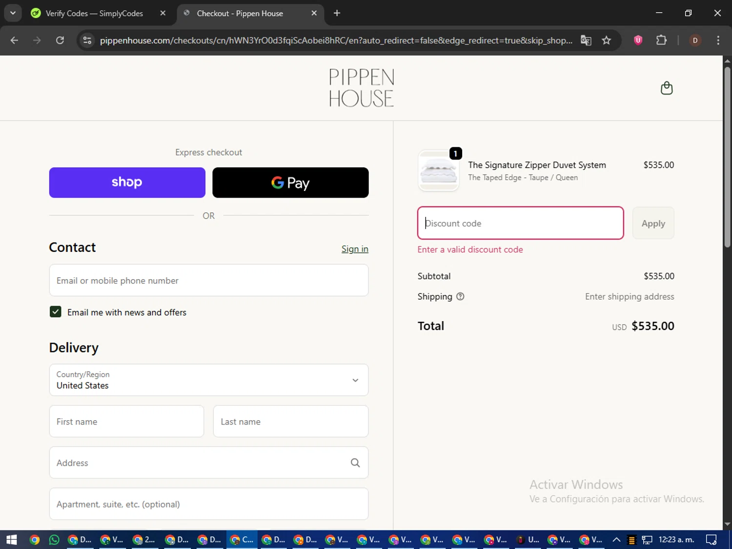 Pippen House promo code screenshot showing code TUCKER20 applied at Pippen House checkout page. Uploaded by SimplyCodes community member liltecca on Sep 30, 2025
