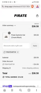 PIRATE WORLDWIDE coupon verification screenshot