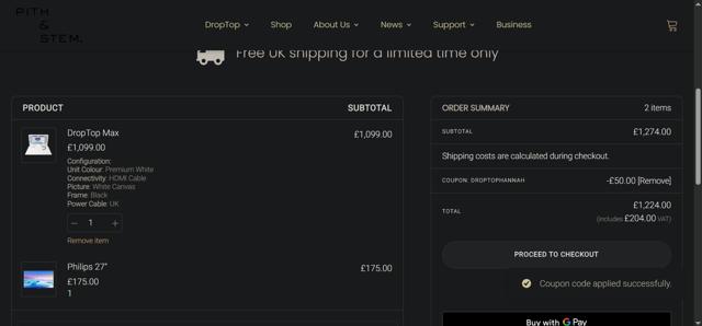 Pith & Stem checkout page showing Pith & Stem promo code box | Screenshot taken by SimplyCodes community member on Apr 9, 2025