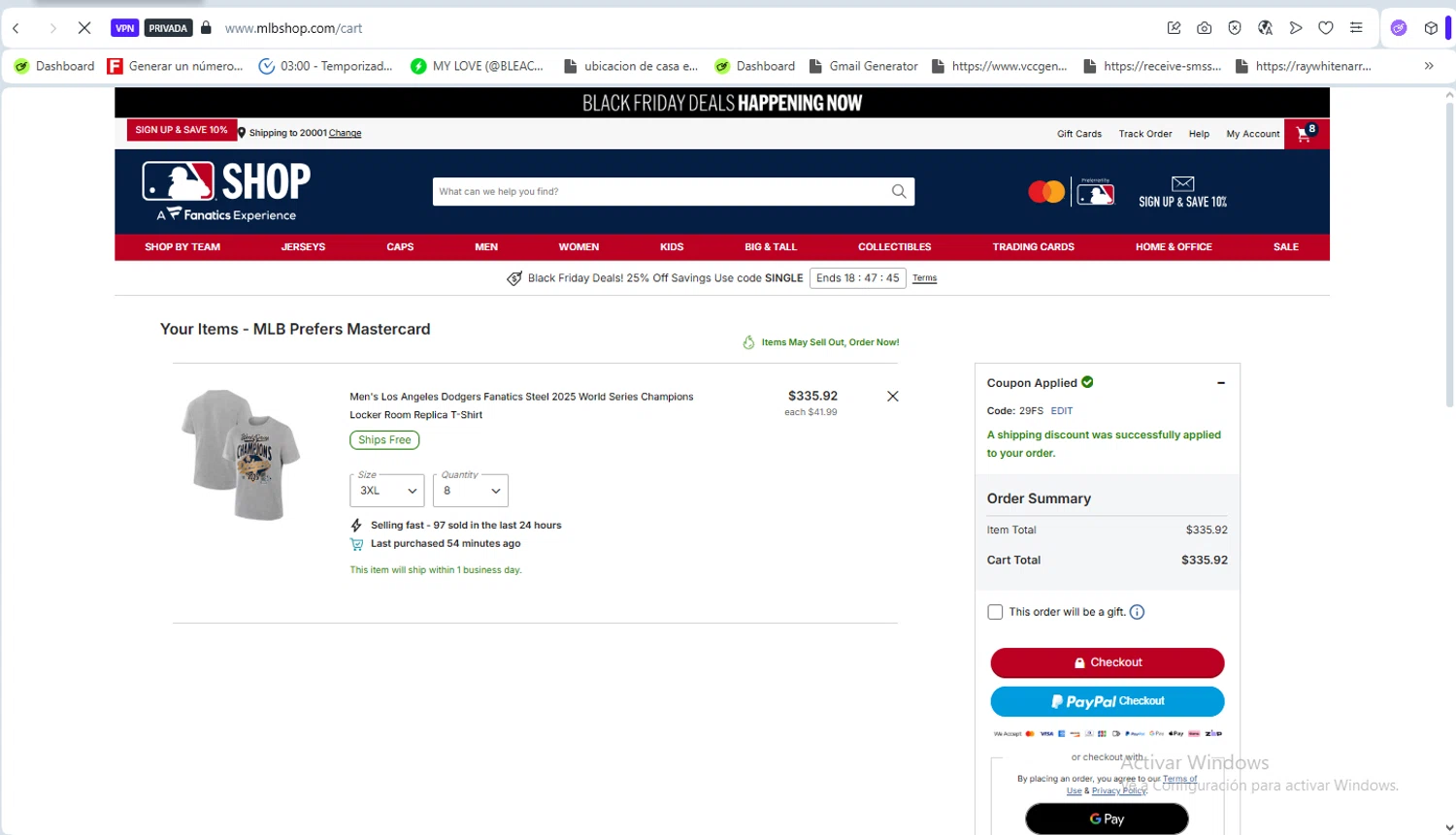 Pittsburgh Pirates promo code screenshot showing code 29FS applied at Pittsburgh Pirates checkout page. Uploaded by SimplyCodes community member Franco20 on Nov 22, 2025