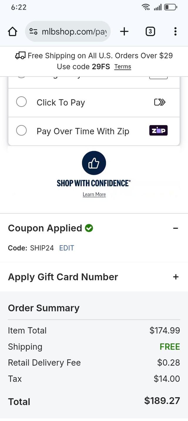 Pittsburgh Pirates checkout page showing Pittsburgh Pirates promo code box | Screenshot taken by SimplyCodes community member on Sep 3, 2025