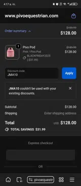 JMA10 coupon verification screenshot