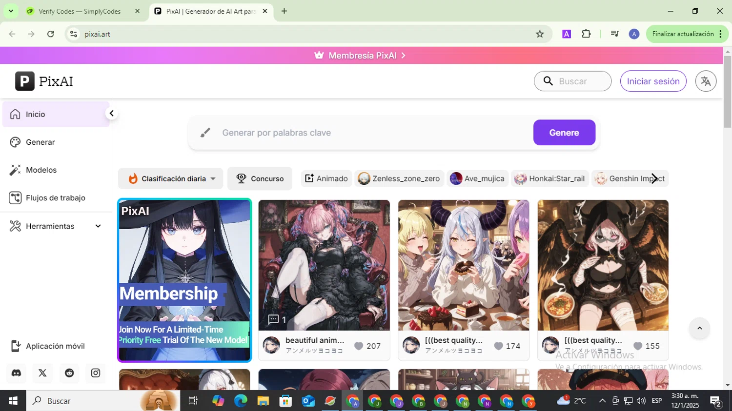 PixAI coupon code screenshot showing code SHIPFREE applied at PixAI checkout page. Uploaded by SimplyCodes community member TreasureCaptain5531 on Jan 12, 2025
