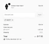50off coupon verification screenshot